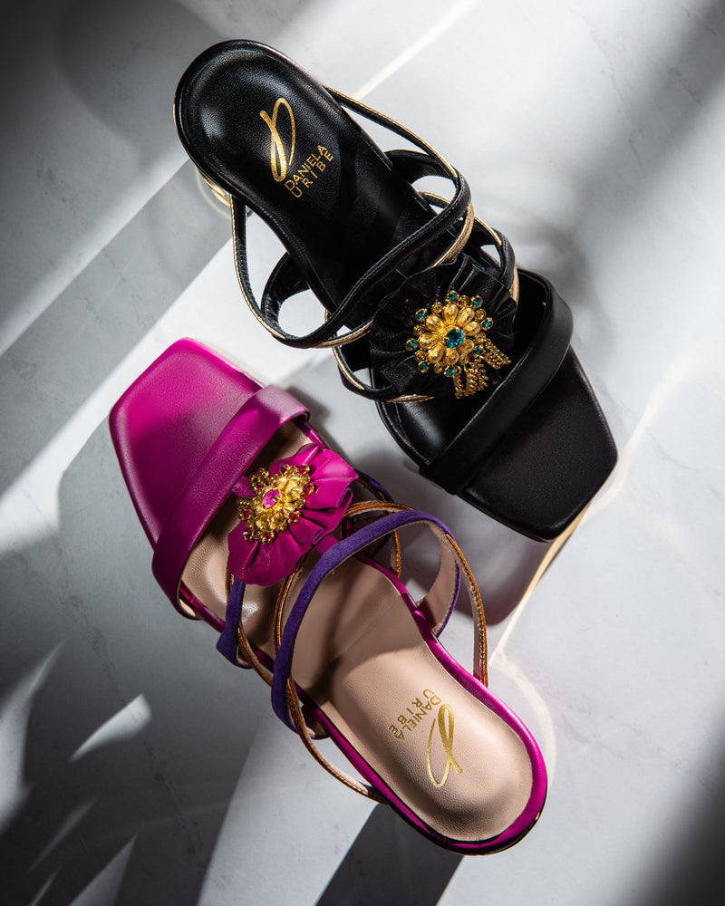 Empower Sandal (Black & Gold)