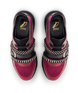 wine colored leather sneakers in gender-neutral sizing